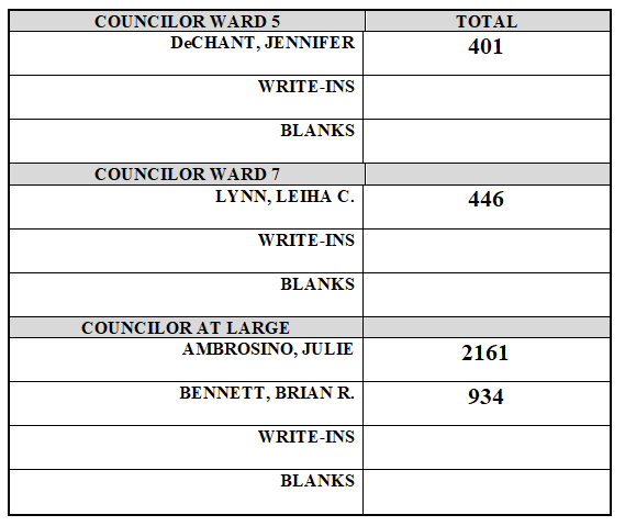 City of Bath Election Totals